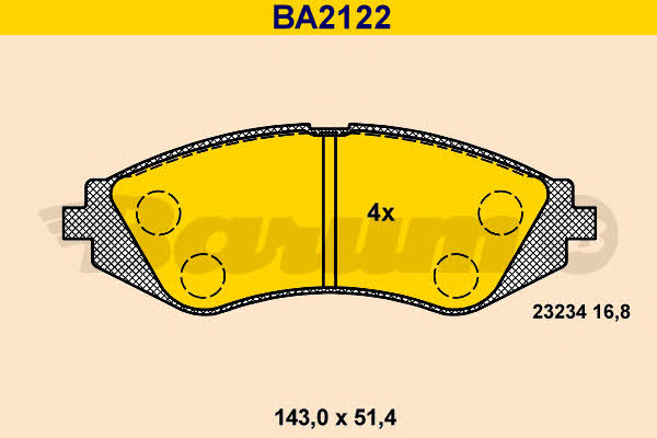 Barum BA2122 Гальмівні колодки, комплект BA2122: Купити в Україні - Добра ціна на EXIST.UA!
