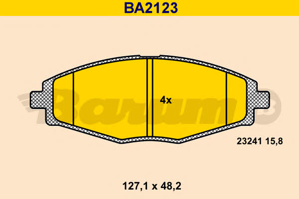 Barum BA2123 Гальмівні колодки, комплект BA2123: Купити в Україні - Добра ціна на EXIST.UA!