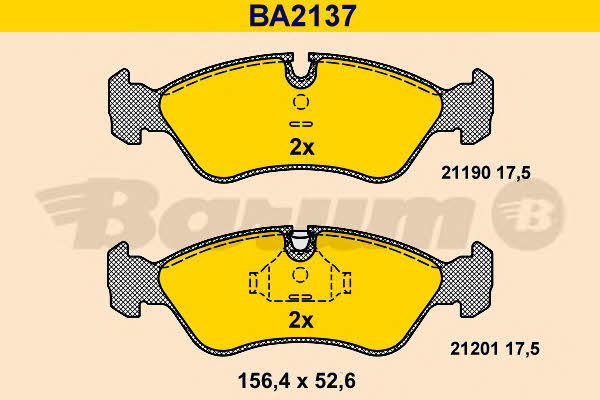 Barum BA2137 Гальмівні колодки, комплект BA2137: Купити в Україні - Добра ціна на EXIST.UA!