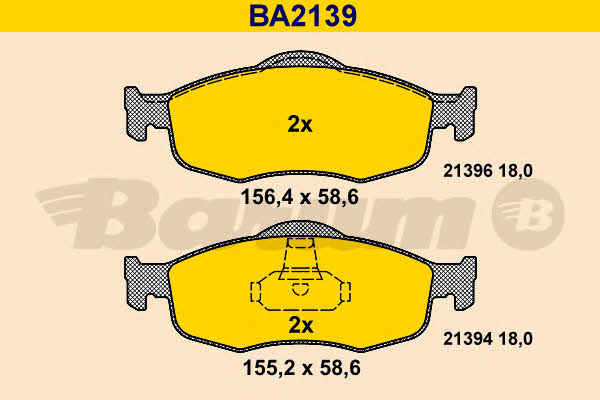 Barum BA2139 Гальмівні колодки, комплект BA2139: Купити в Україні - Добра ціна на EXIST.UA!
