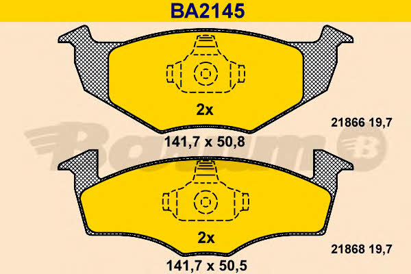 Barum BA2145 Гальмівні колодки, комплект BA2145: Купити в Україні - Добра ціна на EXIST.UA!