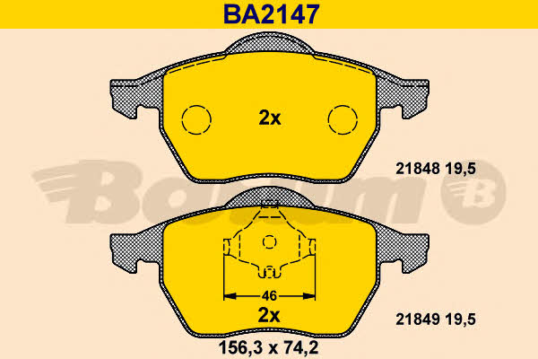 Barum BA2147 Гальмівні колодки, комплект BA2147: Купити в Україні - Добра ціна на EXIST.UA!