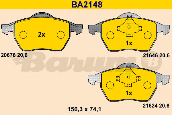 Barum BA2148 Гальмівні колодки, комплект BA2148: Купити в Україні - Добра ціна на EXIST.UA!