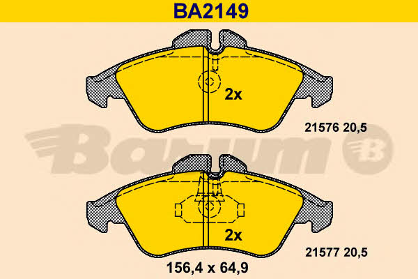 Barum BA2149 Гальмівні колодки, комплект BA2149: Купити в Україні - Добра ціна на EXIST.UA!