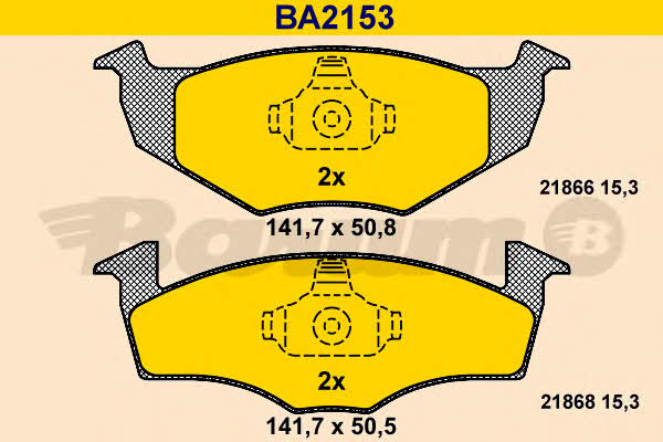 Barum BA2153 Гальмівні колодки, комплект BA2153: Купити в Україні - Добра ціна на EXIST.UA!