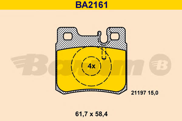 Barum BA2161 Гальмівні колодки, комплект BA2161: Купити в Україні - Добра ціна на EXIST.UA!