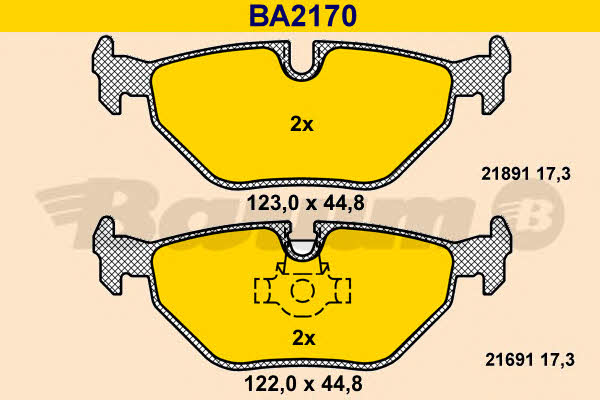 Barum BA2170 Гальмівні колодки, комплект BA2170: Купити в Україні - Добра ціна на EXIST.UA!