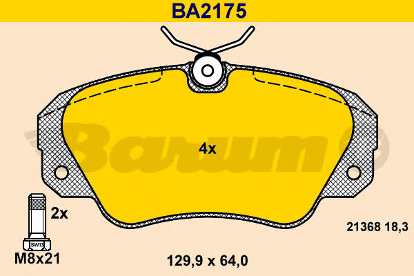 Barum BA2175 Гальмівні колодки, комплект BA2175: Купити в Україні - Добра ціна на EXIST.UA!