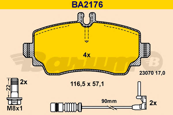 Barum BA2176 Гальмівні колодки, комплект BA2176: Купити в Україні - Добра ціна на EXIST.UA!