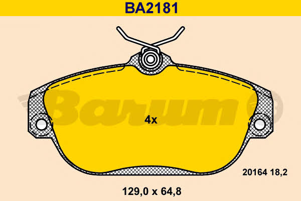 Barum BA2181 Гальмівні колодки, комплект BA2181: Купити в Україні - Добра ціна на EXIST.UA!
