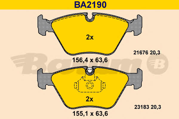 Barum BA2190 Гальмівні колодки, комплект BA2190: Купити в Україні - Добра ціна на EXIST.UA!
