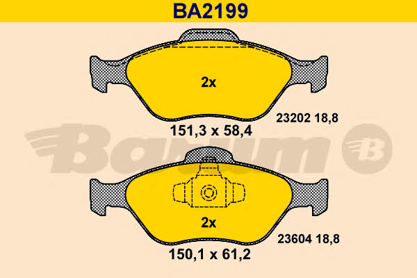 Barum BA2199 Гальмівні колодки, комплект BA2199: Купити в Україні - Добра ціна на EXIST.UA!