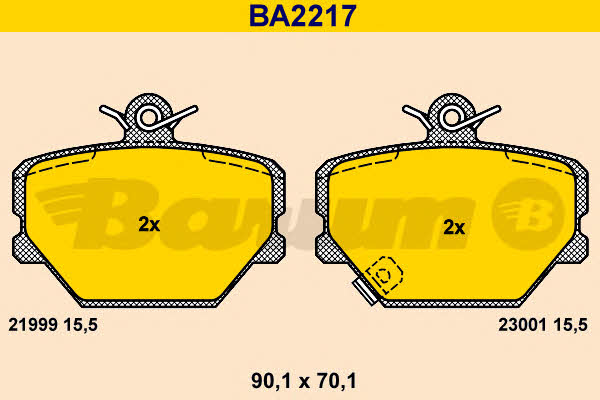Barum BA2217 Гальмівні колодки, комплект BA2217: Купити в Україні - Добра ціна на EXIST.UA!