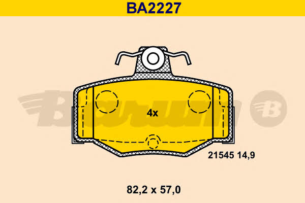Barum BA2227 Гальмівні колодки, комплект BA2227: Купити в Україні - Добра ціна на EXIST.UA!