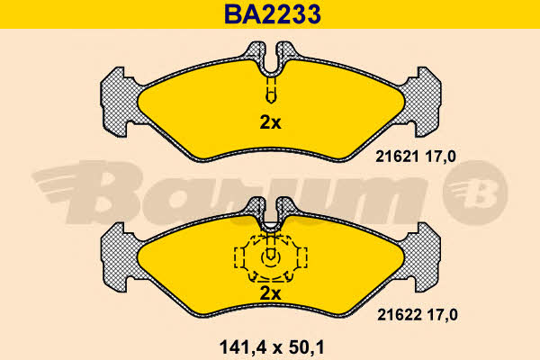 Barum BA2233 Гальмівні колодки, комплект BA2233: Купити в Україні - Добра ціна на EXIST.UA!