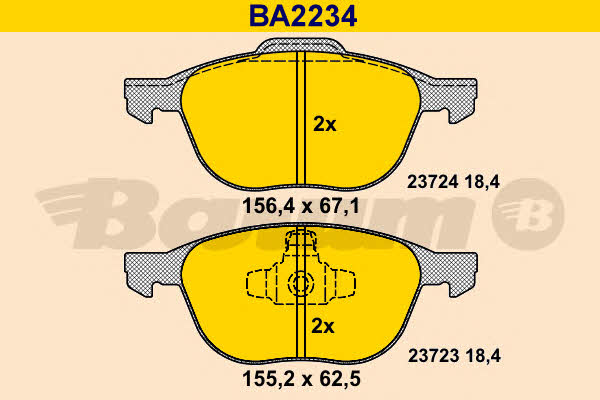 Barum BA2234 Гальмівні колодки, комплект BA2234: Купити в Україні - Добра ціна на EXIST.UA!