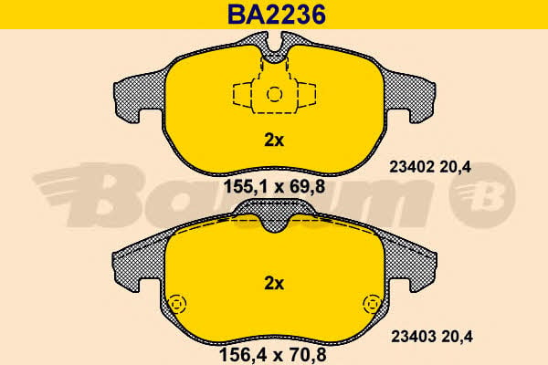 Barum BA2236 Гальмівні колодки, комплект BA2236: Купити в Україні - Добра ціна на EXIST.UA!