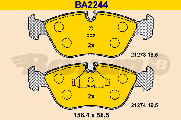 Barum BA2244 Гальмівні колодки, комплект BA2244: Купити в Україні - Добра ціна на EXIST.UA!