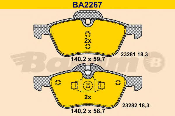 Barum BA2267 Гальмівні колодки, комплект BA2267: Купити в Україні - Добра ціна на EXIST.UA!