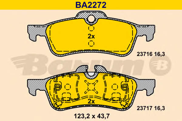 Barum BA2272 Гальмівні колодки, комплект BA2272: Купити в Україні - Добра ціна на EXIST.UA!