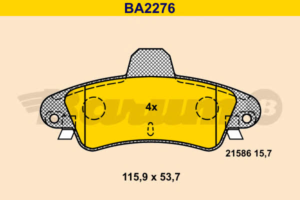 Barum BA2276 Гальмівні колодки, комплект BA2276: Купити в Україні - Добра ціна на EXIST.UA!