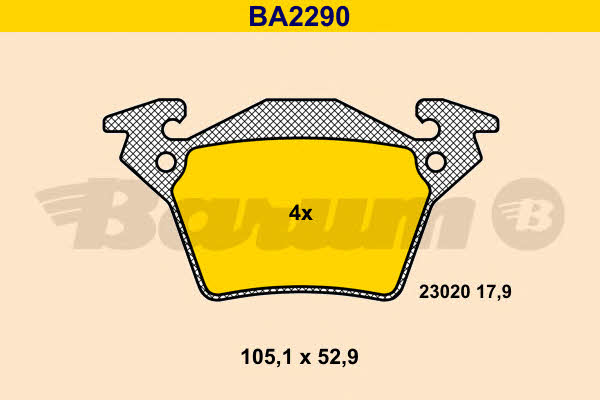 Barum BA2290 Гальмівні колодки, комплект BA2290: Купити в Україні - Добра ціна на EXIST.UA!