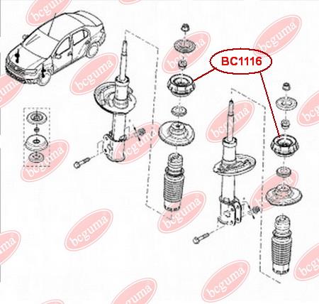 Bcguma BC1116 Опора стійки амортизатора BC1116: Купити в Україні - Добра ціна на EXIST.UA!