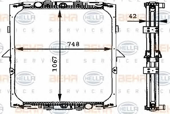 Радиатор охлаждения двигателя Behr-Hella 8MK 376 721-531