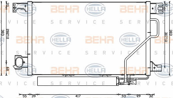 Behr-Hella 8FC 351 317-504 Радіатор кондиціонера (Конденсатор) 8FC351317504: Купити в Україні - Добра ціна на EXIST.UA!
