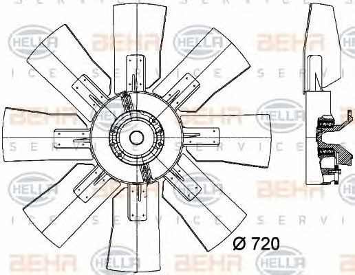Вентилятор радиатора охлаждения Behr-Hella 8MV 376 727-121