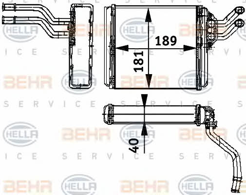 Behr-Hella 8FH 351 311-411 Радіатор опалювача салону 8FH351311411: Купити в Україні - Добра ціна на EXIST.UA!