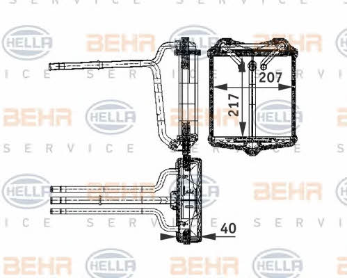 Behr-Hella 8FH 351 311-601 Радіатор опалювача салону 8FH351311601: Купити в Україні - Добра ціна на EXIST.UA!