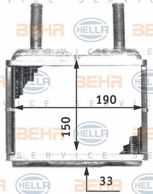 Behr-Hella 8FH 351 311-771 Радіатор опалювача салону 8FH351311771: Приваблива ціна - Купити в Україні на EXIST.UA!