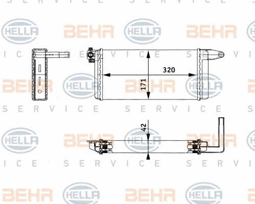 Behr-Hella 8FH 351 312-281 Радіатор опалювача салону 8FH351312281: Купити в Україні - Добра ціна на EXIST.UA!