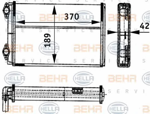 Behr-Hella 8FH 351 312-421 Радіатор опалювача салону 8FH351312421: Купити в Україні - Добра ціна на EXIST.UA!