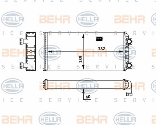 Behr-Hella 8FH 351 312-591 Радіатор опалювача салону 8FH351312591: Купити в Україні - Добра ціна на EXIST.UA!