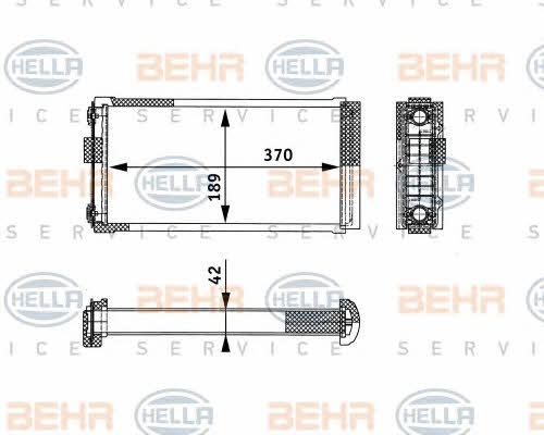 Behr-Hella 8FH 351 312-601 Радіатор опалювача салону 8FH351312601: Купити в Україні - Добра ціна на EXIST.UA!