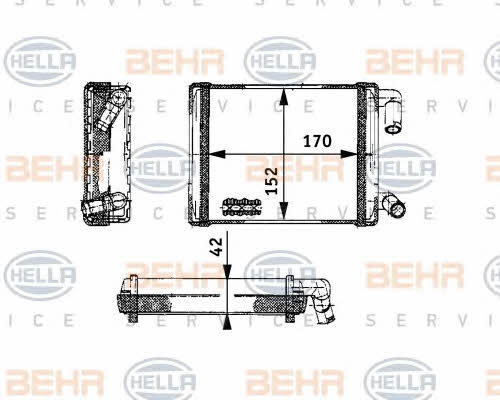 Behr-Hella 8FH 351 312-721 Радіатор опалювача салону 8FH351312721: Купити в Україні - Добра ціна на EXIST.UA!