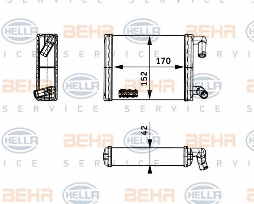 Behr-Hella 8FH 351 312-731 Радіатор опалювача салону 8FH351312731: Купити в Україні - Добра ціна на EXIST.UA!