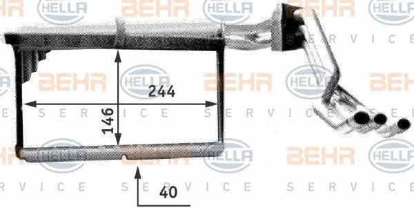 Behr-Hella 8FH 351 312-771 Радіатор опалювача салону 8FH351312771: Приваблива ціна - Купити в Україні на EXIST.UA!