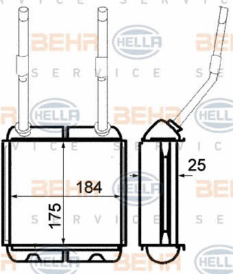 Behr-Hella 8FH 351 313-031 Радіатор опалювача салону 8FH351313031: Купити в Україні - Добра ціна на EXIST.UA!