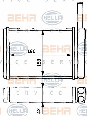 Behr-Hella 8FH 351 313-121 Радіатор опалювача салону 8FH351313121: Купити в Україні - Добра ціна на EXIST.UA!