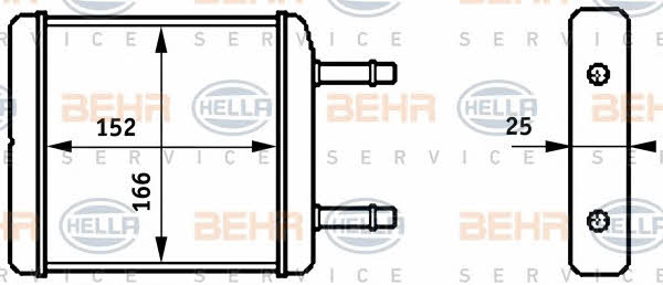 Behr-Hella 8FH 351 313-181 Радіатор опалювача салону 8FH351313181: Купити в Україні - Добра ціна на EXIST.UA!