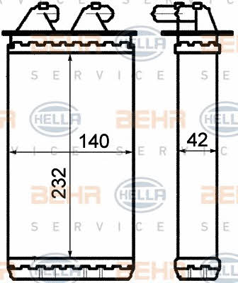 Behr-Hella 8FH 351 313-201 Радіатор опалювача салону 8FH351313201: Купити в Україні - Добра ціна на EXIST.UA!