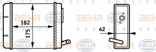 Behr-Hella 8FH 351 313-211 Радіатор опалювача салону 8FH351313211: Купити в Україні - Добра ціна на EXIST.UA!