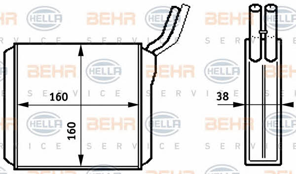 Behr-Hella 8FH 351 313-261 Радіатор опалювача салону 8FH351313261: Купити в Україні - Добра ціна на EXIST.UA!