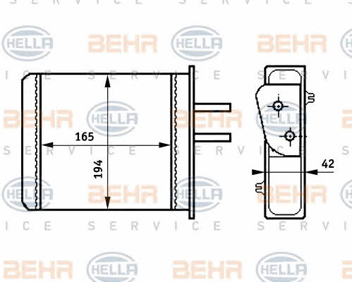 Behr-Hella 8FH 351 313-351 Радіатор опалювача салону 8FH351313351: Купити в Україні - Добра ціна на EXIST.UA!