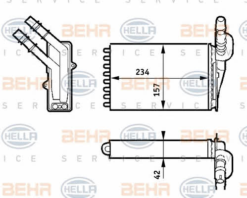 Behr-Hella 8FH 351 313-391 Радіатор опалювача салону 8FH351313391: Купити в Україні - Добра ціна на EXIST.UA!