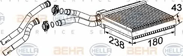 Behr-Hella 8FH 351 315-641 Радіатор опалювача салону 8FH351315641: Приваблива ціна - Купити в Україні на EXIST.UA!