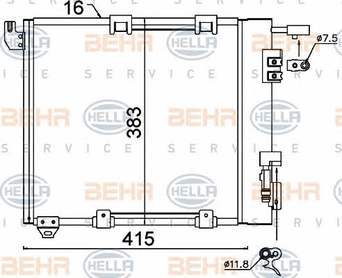 Behr-Hella 8FC 351 301-374 Радіатор кондиціонера (Конденсатор) 8FC351301374: Купити в Україні - Добра ціна на EXIST.UA!